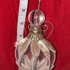 Cute! Vintage Victorian Style Handmade Angel ornament Mesh,Gold and Glitter!